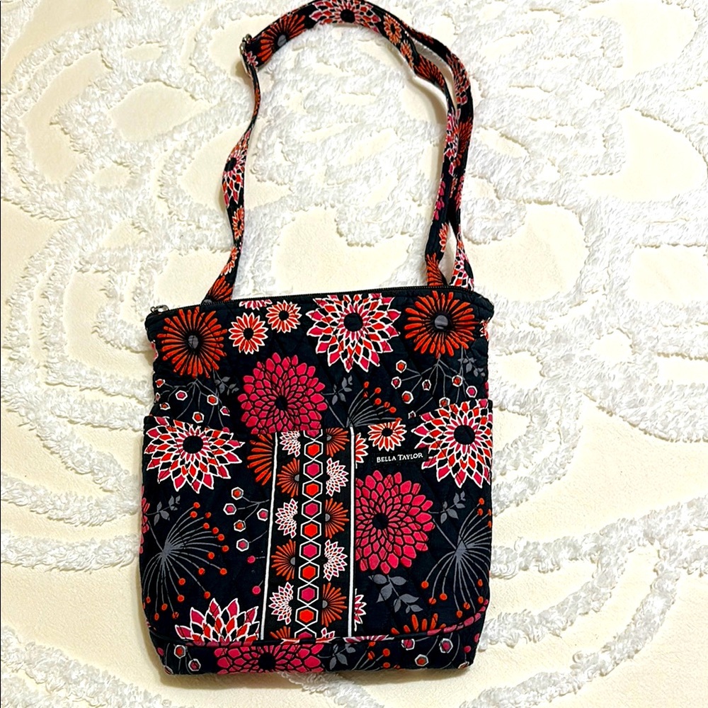 Floral Black and Red Women's Purse